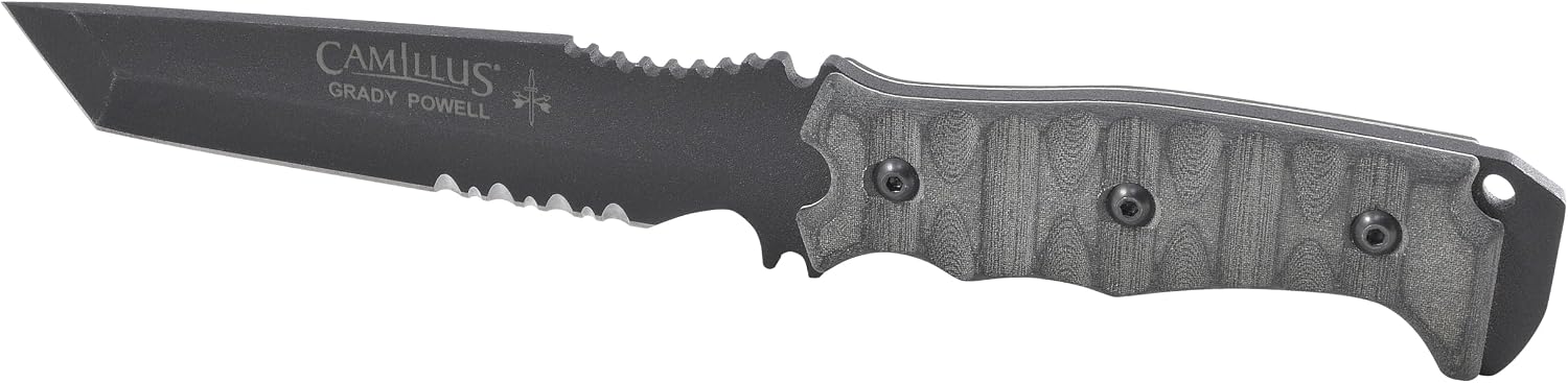 CAMILLUS DAGR 10.5' Collectable Durable Corrosion-Resistant 1095 Carbon Steel Full Tang Construction Fixed Blade Knife with Custom Molded Sheath & 360-degree Belt Clips