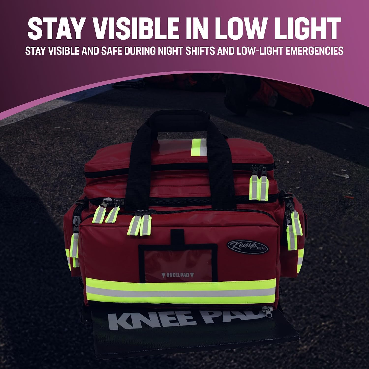 Kemp USA Premium Professional Trauma Bag for Emergency Medical Services (EMS), Fluid-Resistant Tarpaulin Construction