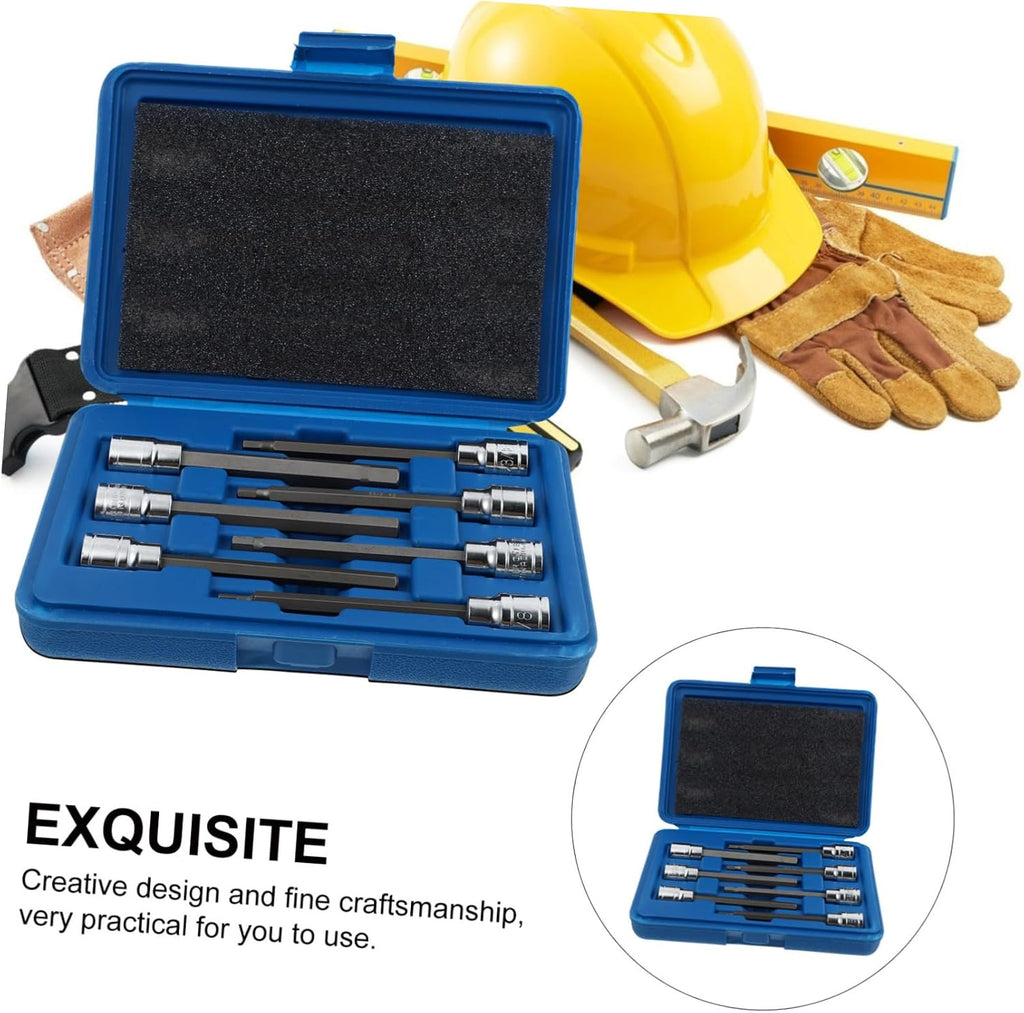 2 Sets Single End Wrench Axlerque Crowfootol 3/8 Hex Extend Bitiple Wrench Extender Adaptor Screws Adjustable Stubby Multi Wrenches Kit Ball 45# Steel Silver
