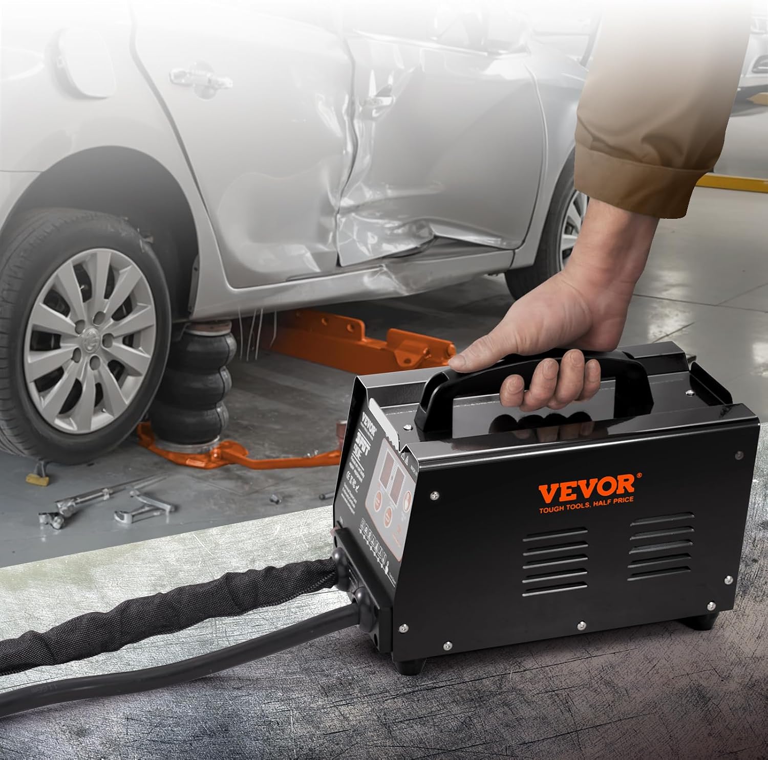VEVOR Stud Welder Dent Repair Kit, 220V 3KW Spot Welder Dent Puller with Auto/Manual Welding & 7 Versatile Modes, Auto Body Spot Welding Dent Puller Machine for Car, Truck Dent Repair