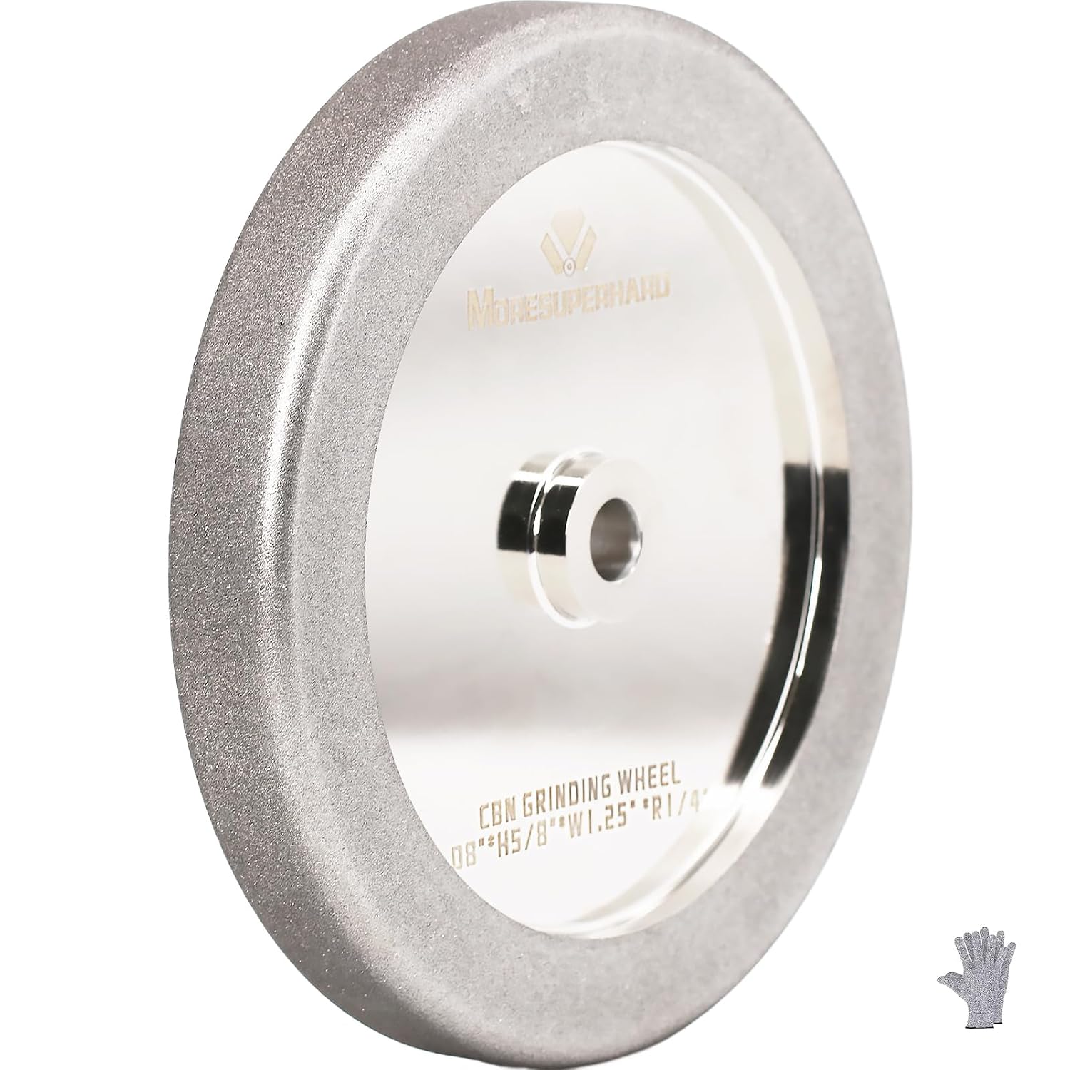 4 in 1 CBN Grinding Wheel 8' Dia x 1.25' Wide x 5/8' Arbor, 80 Grit for Sharpening Woodturning Tools & High Speed Steel Tools(80 Grit)