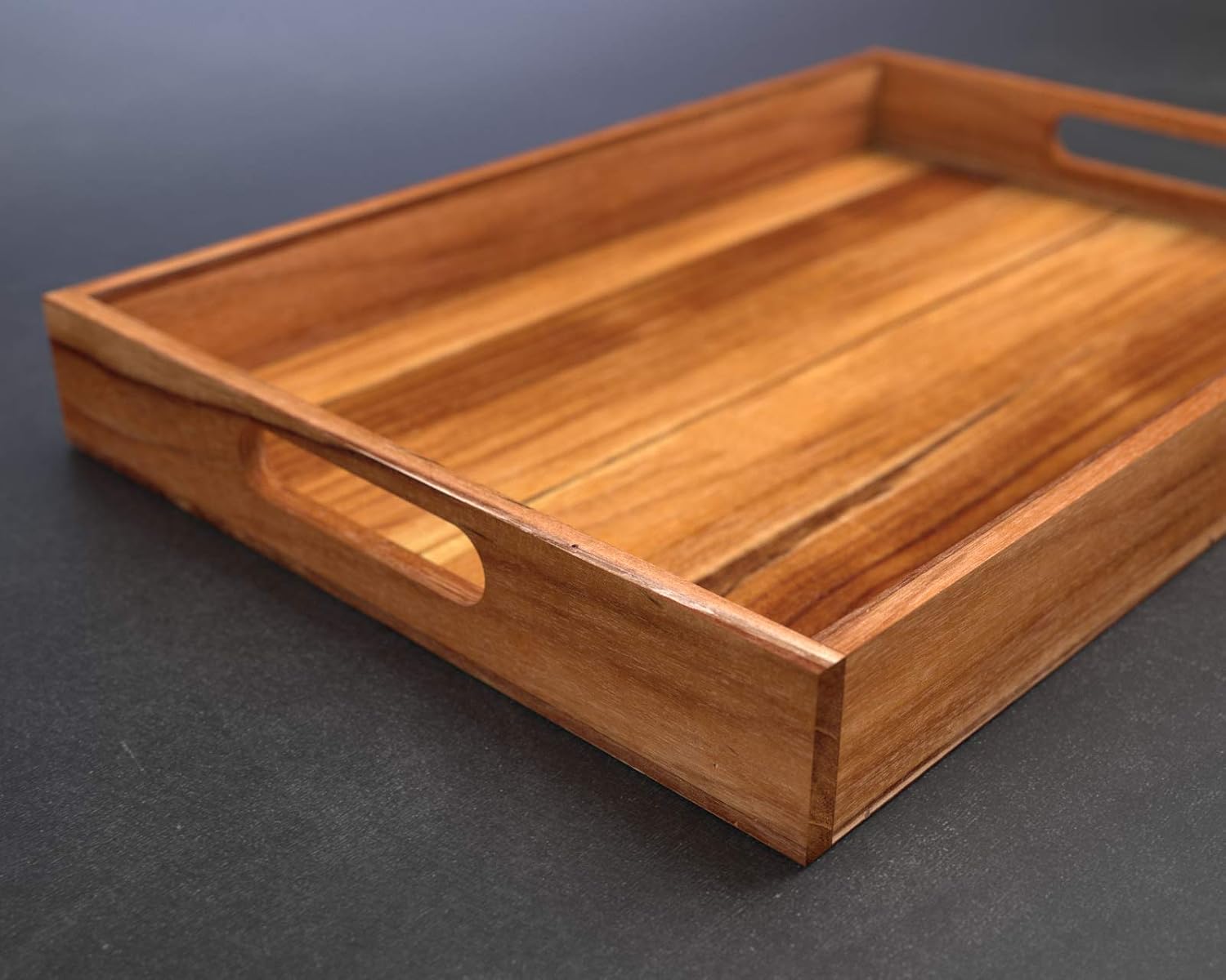 Teak Wood Serving Tray with Handles, Large Size - Engraved Personalized Gifts