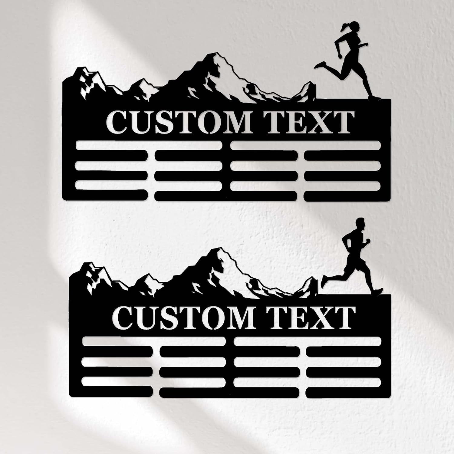 Custom Trail Runner Medals Holder, Personalized Male Female Runner Name Medals Hanger, Rack for Ribbons Award Holder, Mountain Running Medals Award Display