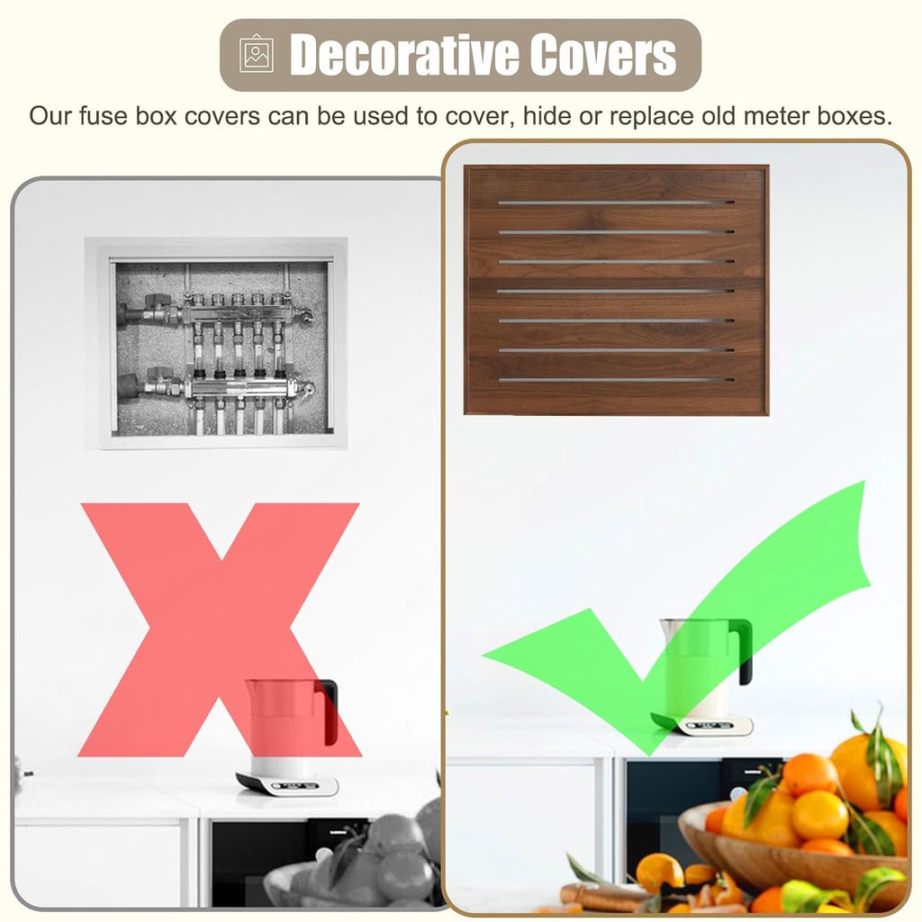 Outdoor Fuse Box Cover - Detive Stone Texture Art Panel, 30x40cm (11 3/4x15 3/4in), Durable Electric Meter Box Plate for Indoor/Outdoor Use, Stylish Wall Replacement