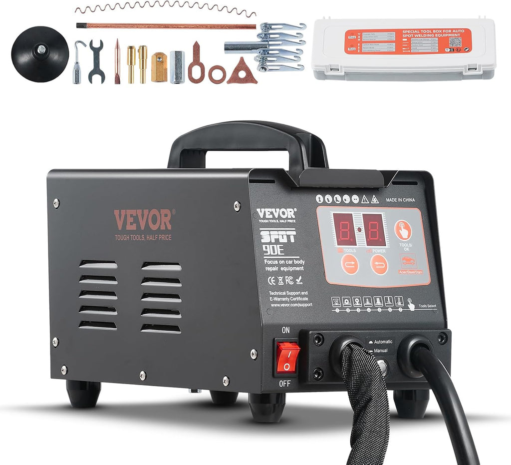 VEVOR Stud Welder Dent Repair Kit, 220V 3KW Spot Welder Dent Puller with Auto/Manual Welding & 7 Versatile Modes, Auto Body Spot Welding Dent Puller Machine for Car, Truck Dent Repair