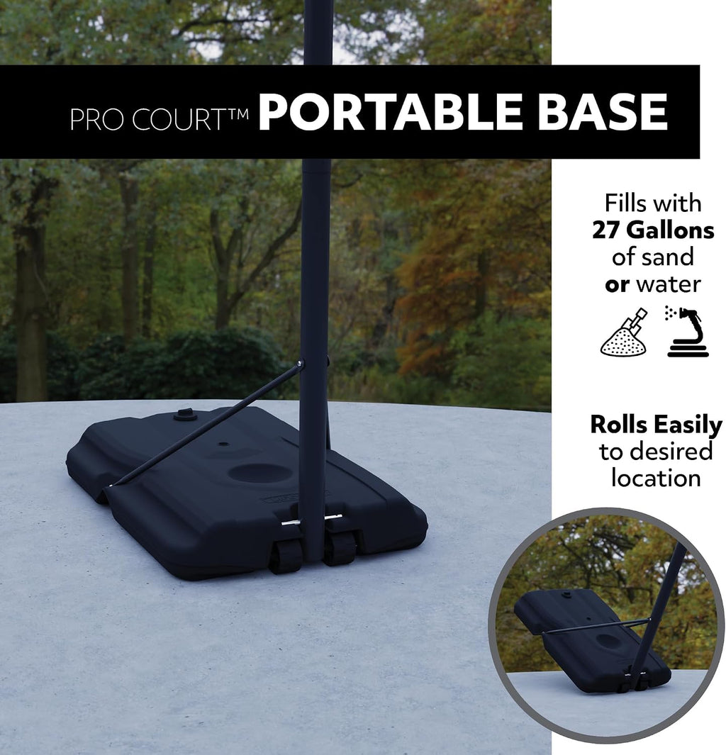 Lifetime Height Adjustable Portable Basketball Hoop, 44 Inch Impact Backboard, Black