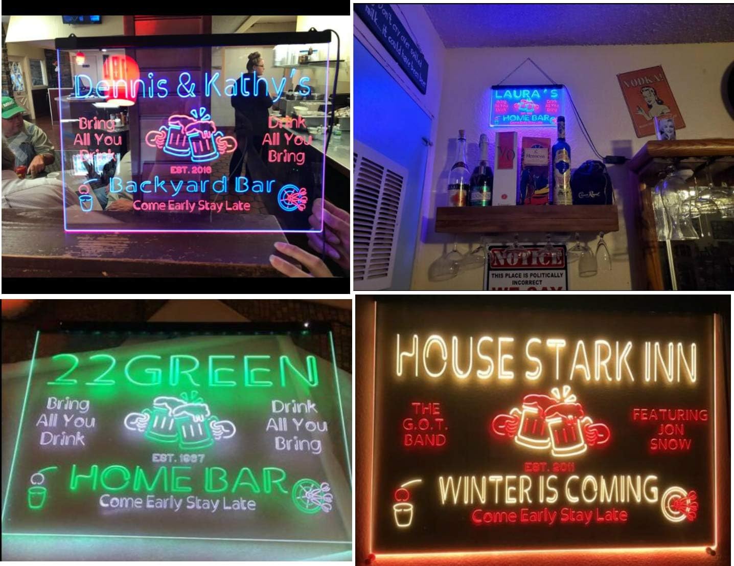 ADVPRO Personalized Your Name Custom Home Bar Beer Est. Year Dual Color LED Neon Sign Red & Blue 24 x 16 Inches st6s64-p-tm-rb