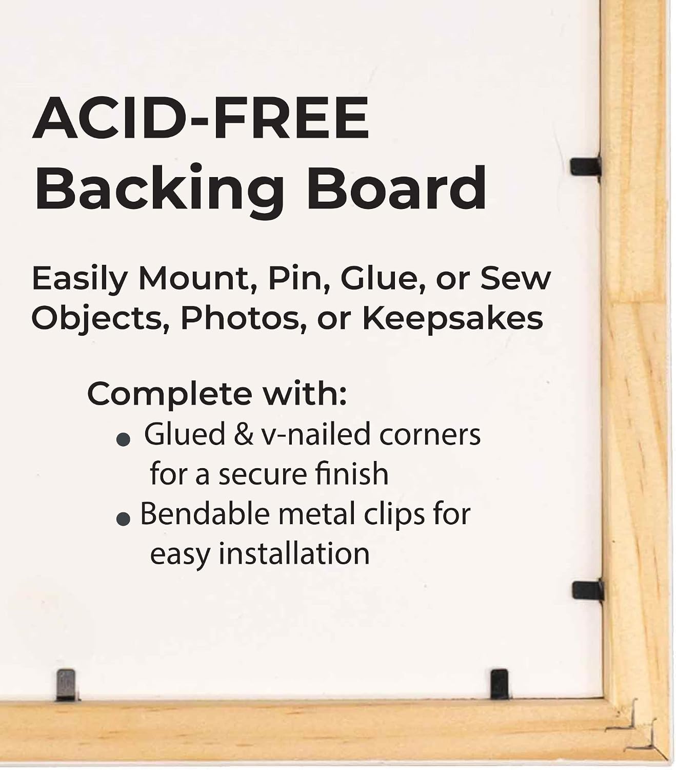 32x40 Shadow Box Black Solid Wood Display Frame with White Acid-Free Backing UV Acrylic & Hanging Hardware - with 3/4' Usable Depth