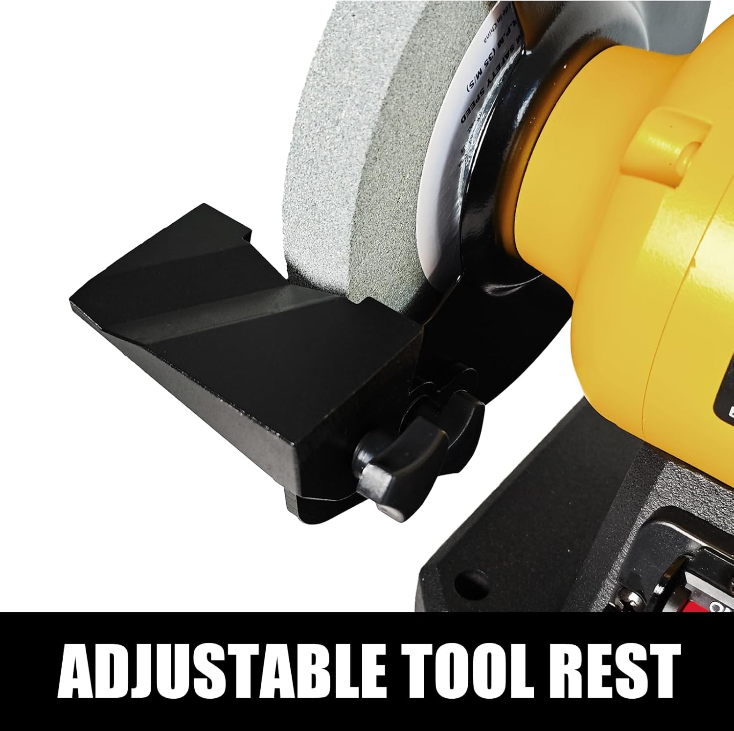 Woodskil 6 Inch Variable Speed Bench Grinder, 2000–3400 RPM Adjustable Speed, 2.5A Motor, Dual Grinding Wheels 36 & 60 Grit, Adjustable Tool Rest, Eye Shield for Sharpening Knives, Tools, Metal