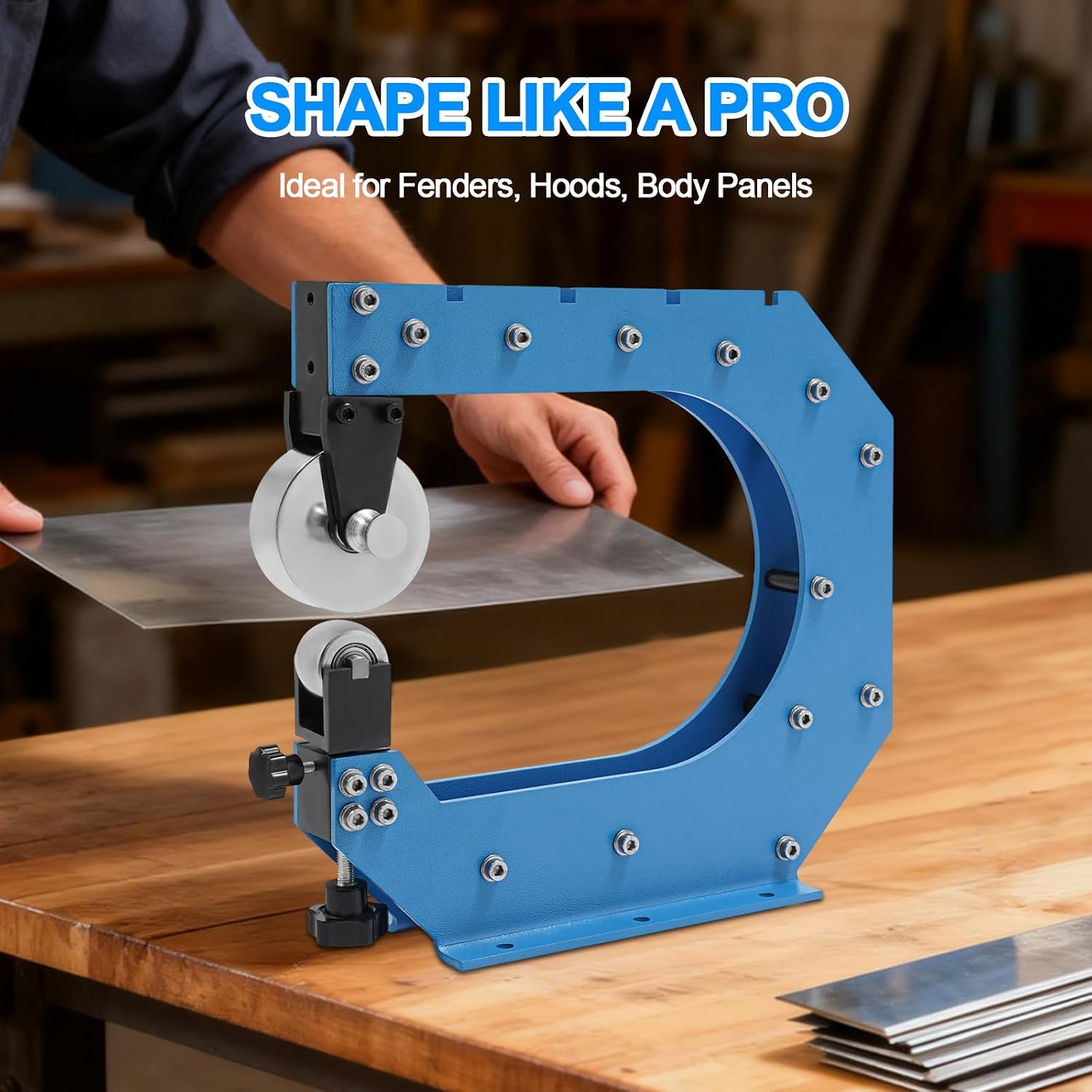 12' Benchtop English Wheel, Professional Heavy Duty English Wheel Manual Metal Shaping Tool for Steel, Aluminum 45# Steel Frame, 30.5CM Throat Depth