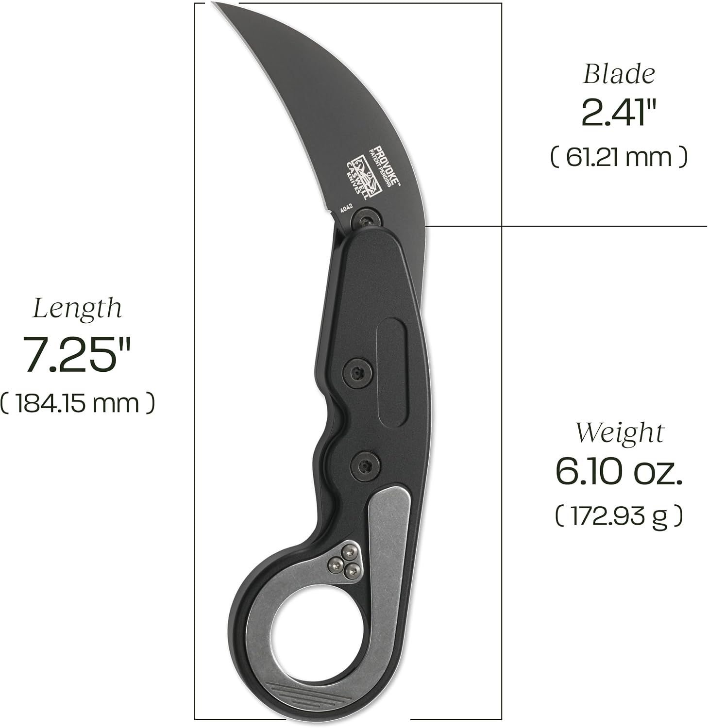 CRKT Provoke First Responder Folding Pocket Knife: Morphing Karambit, D2 Blade Steel, Kinematic Pivot Action, Integrated Safety Lock, Low Profile Pocket Clip, Glass Breaker, Sheath 4042