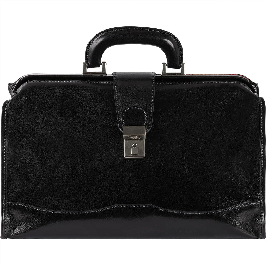 Time Resistance Leather Doctor Bag - Italian Handmade Medical Bag - Vintage Style Handbag - Real Leather Briefcase