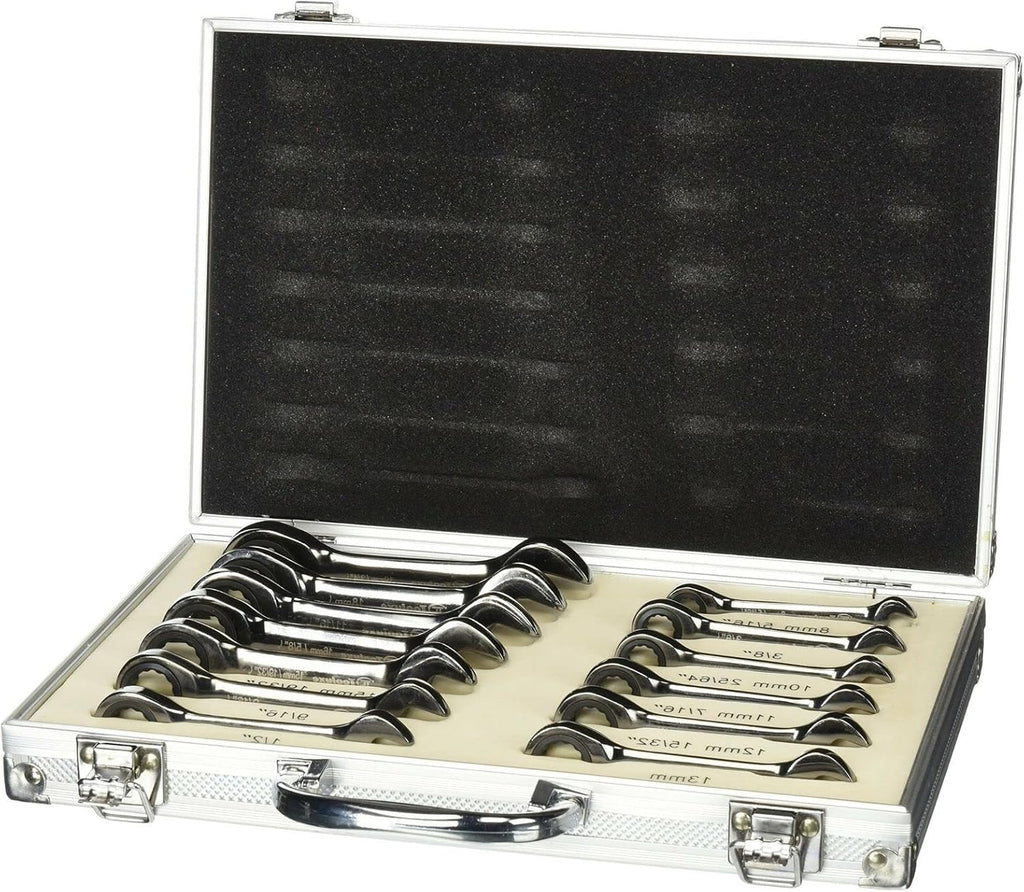 13 piece Set Duo-metric Stubby Ratcheting Combo Gear Wrench Set SAE & METRIC,Jikkolumlukka