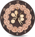 ZE WOOD Weasley Family Round Clock - Harry Potter 3D Wall Clock - Unique Dark Wooden Clock, Silent Large Modern Rustic Decorative Home Decor for Harry Potter Fans (5 spoons, M)
