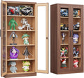 Metal Storage Cabinet with Lock and Glass Doors,Glass Display Cabinet,Tall Storage Cabinets,Locking Curio Cabinets with 5 Shelves for Collectibles,Home,Office,Living Room
