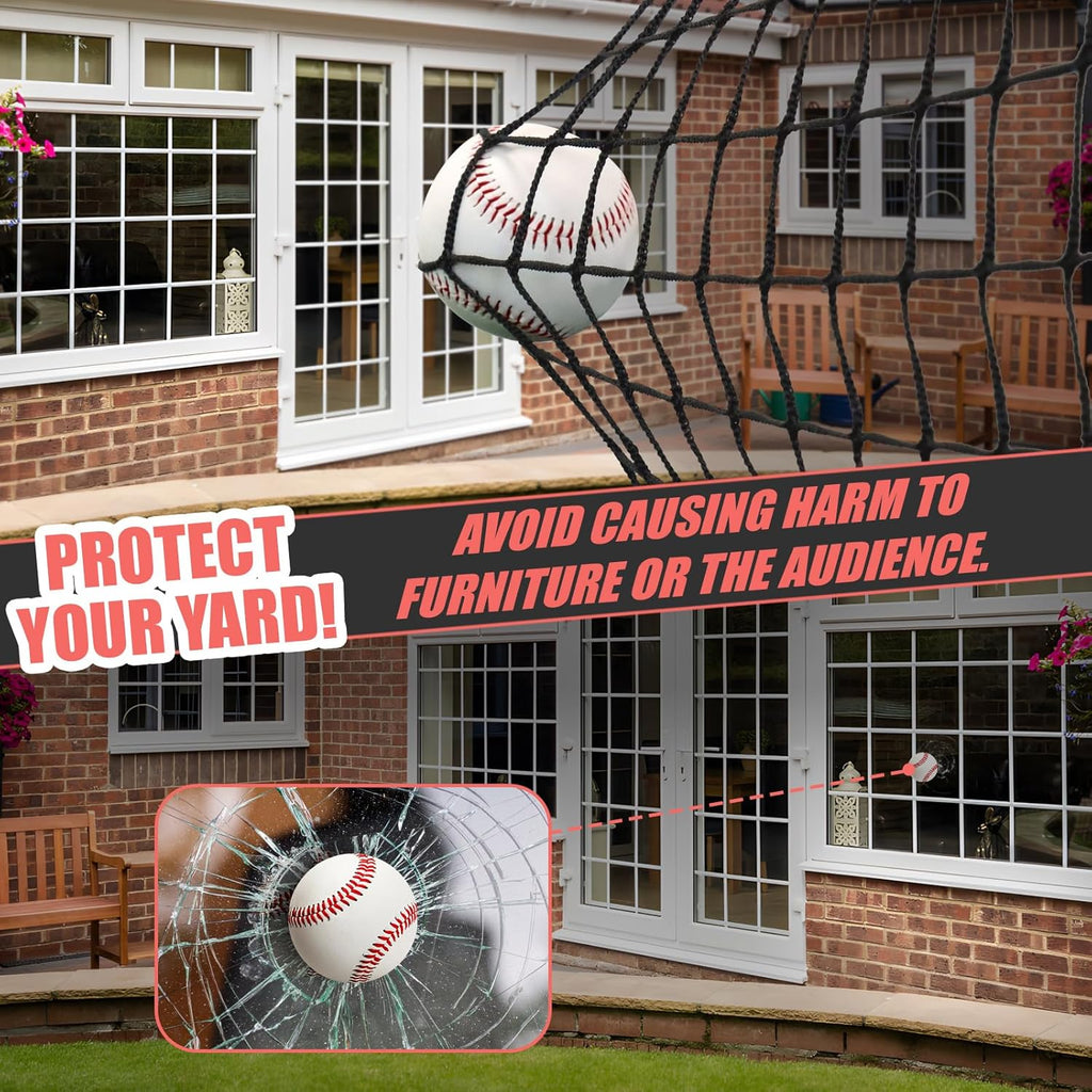 Storgem Baseball Softball Backstop Nets, Sports Netting, Sports Barrier Netting, Heavy Duty Sports Nets Netting Knotless for Playing Field, Backyard or Garage