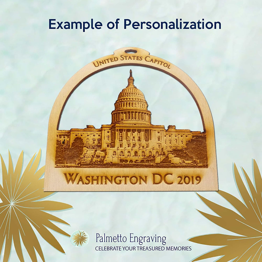 10PK US Capitol Building Ornament, Personalized | Washington DC Souvenirs and Gifts | US Capitol Christmas Ornament