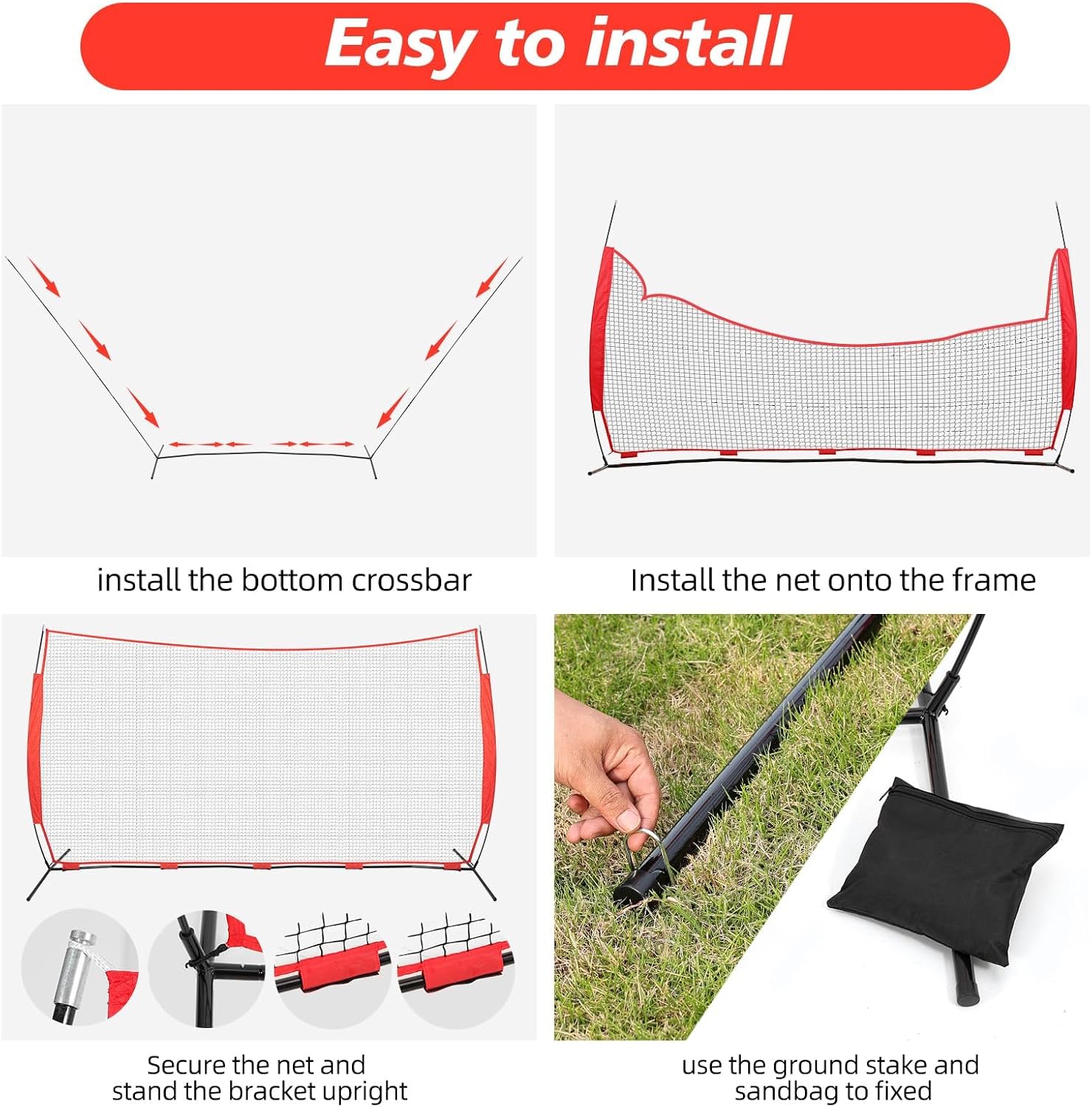 7x7ft /10x16ft /10x20ft Portable Stable Backstop Net172