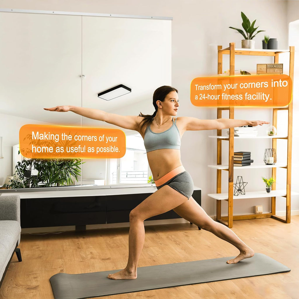 Delma Home Gym Mirror,54''x28''x2PCS Silver,Large Full Body Tempered Glass Frameless, Wall-Mounted for Gym, Yoga, Garage, Bedroom, Bathroom