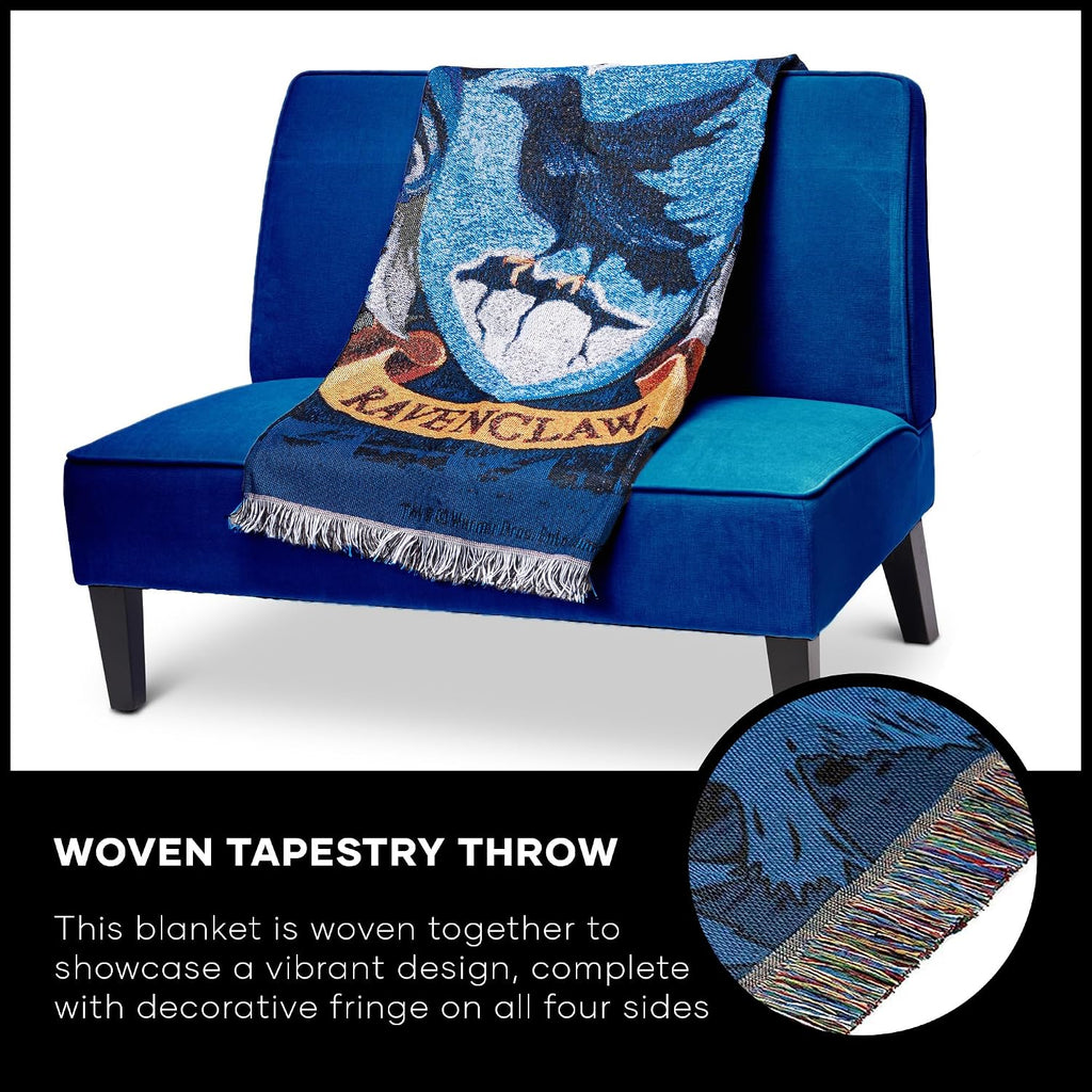 Northwest Harry Potter Woven Tapestry Throw Blanket, Designer Home Décor, Modern, Unique Gift, 48' x 60', Ravenclaw Crest (Pack of 6)