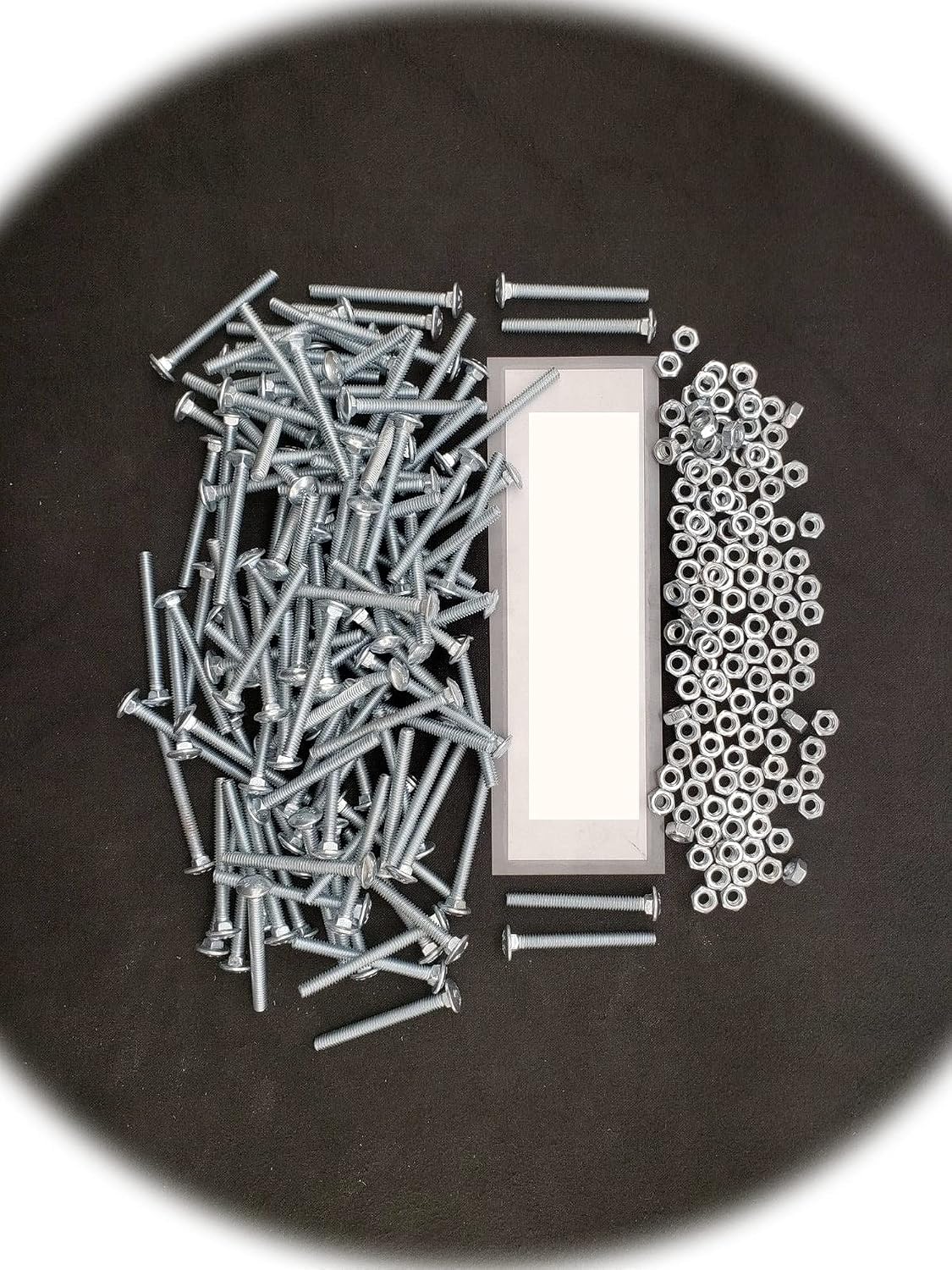(Qty 125pcs) 1/4-20x2-1/2 Carriage Bolts/Screws Zinc Plated Steel with Nuts 1/4x20 Hardware Fastener Kit Set RV6083S