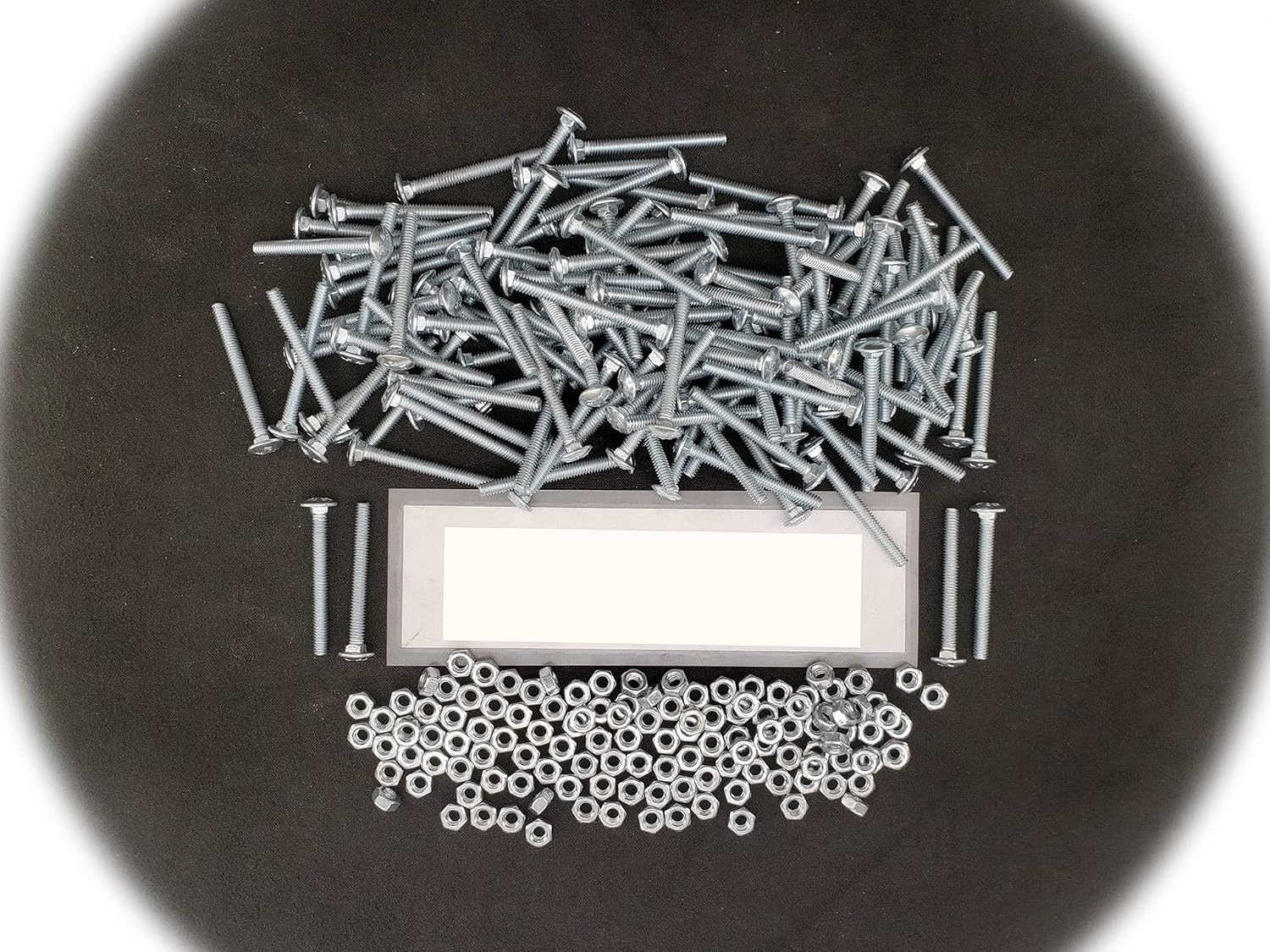 (Qty 125pcs) 1/4-20x2-1/2 Carriage Bolts/Screws Zinc Plated Steel with Nuts 1/4x20 Multi-Purpose Comprehensive Hardware Fastener Assortment Kit Cit03917Riv