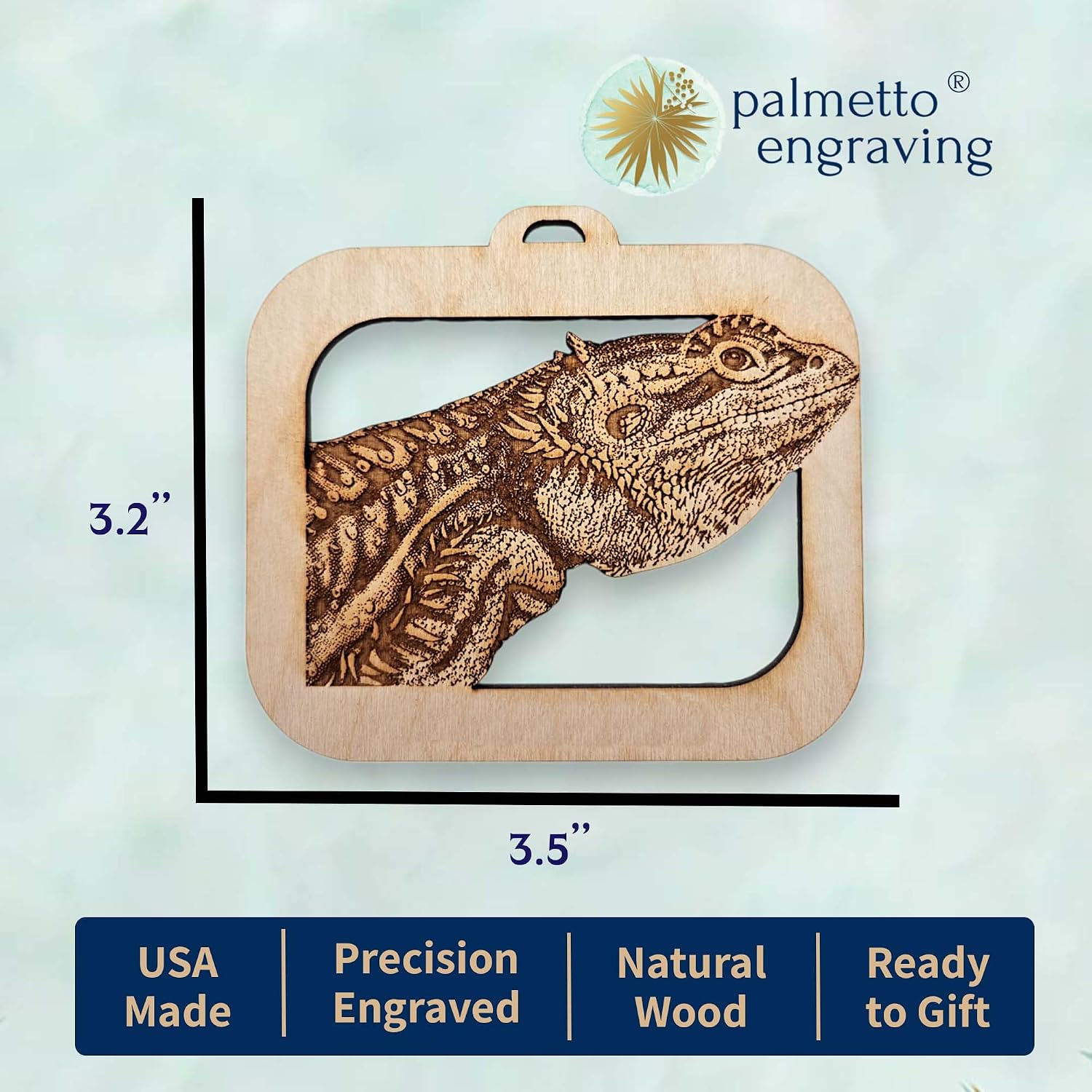 10PK Personalized Bearded Dragon Christmas Ornament, Unique Bearded Dragon Themed Gifts for Reptile Lovers, Exotic Pet Christmas Decorations, Handmade in The USA