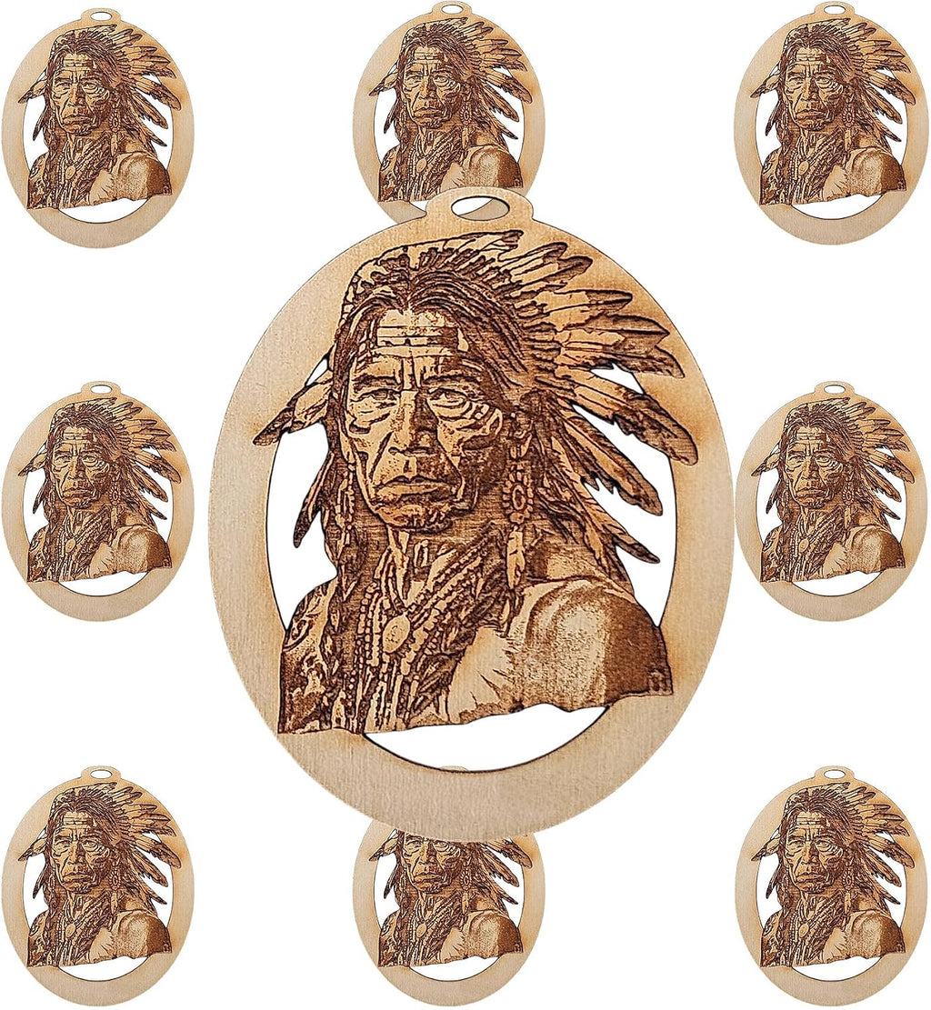10PK Personalized Native American Ornament, Old Western Gifts for Men, History Ornaments from Arizona Colorado National Parks, Indian Tree Decorations for Man Cave and Christmas Tree
