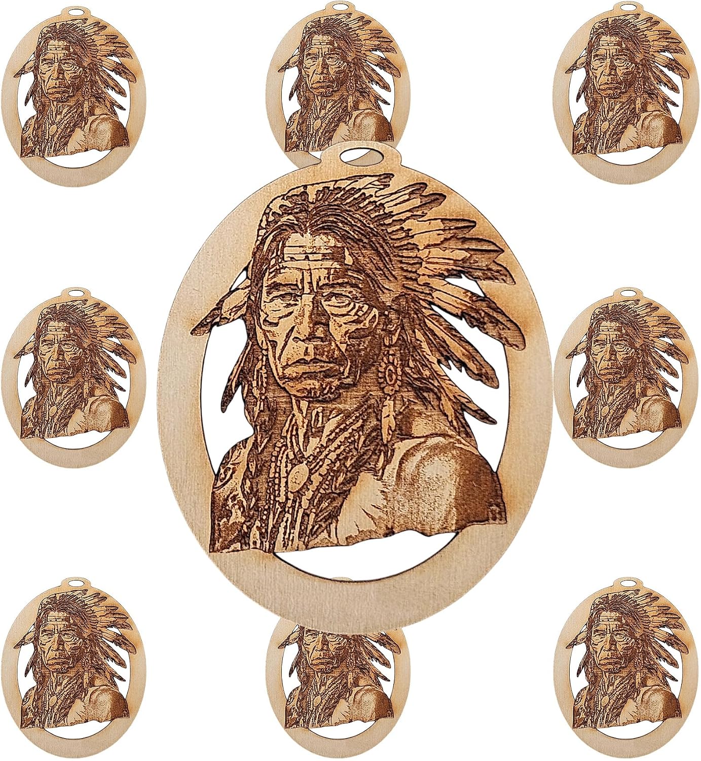 10PK Personalized Native American Ornament, Old Western Gifts for Men, History Ornaments from Arizona Colorado National Parks, Indian Tree Decorations for Man Cave and Christmas Tree