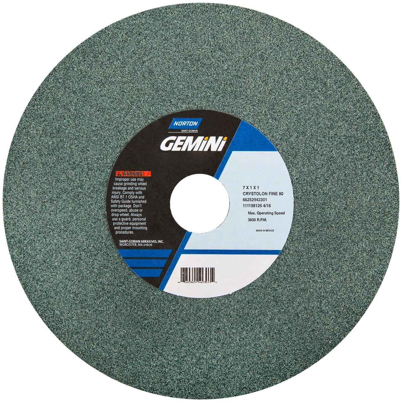 Norton 66253160366 10x1x1-1/4 in. Gemini Bench and Pedestal Wheels, Si