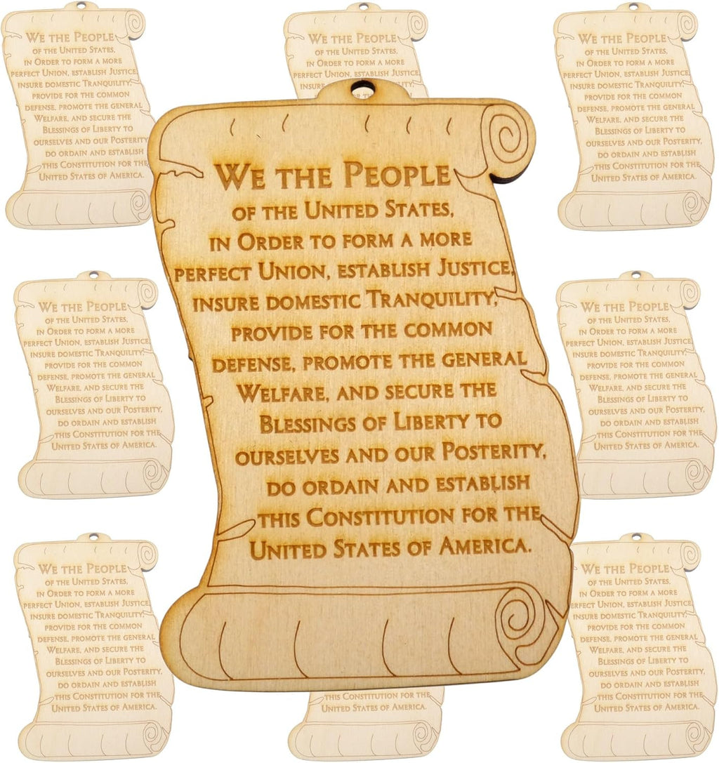 10PK US Constitution Preamble Ornament, Americana Decor,