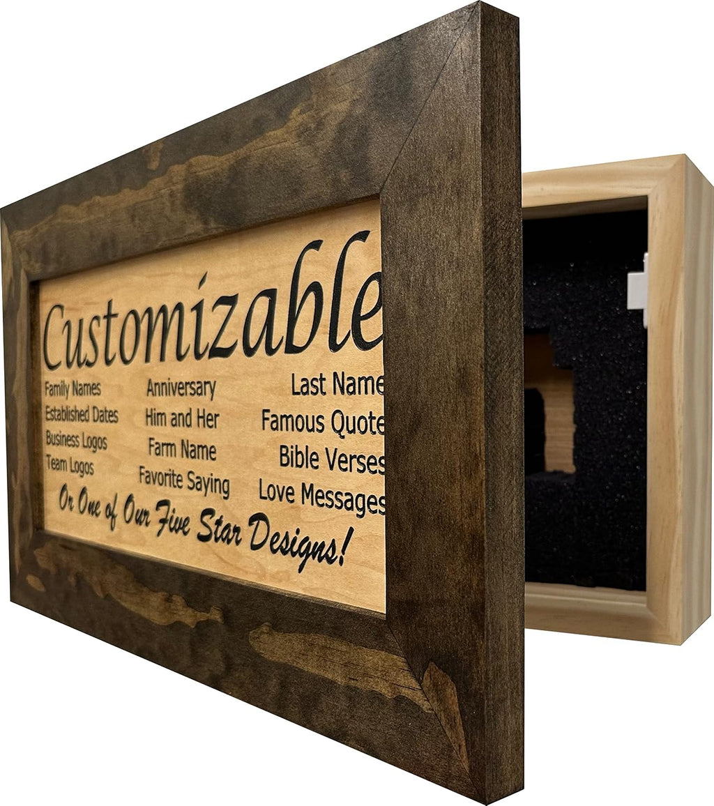 Bellewood Designs Customizable Gun Cabinet Wall Decoration - Personalized Gun Safe To Securely Store Your Gun In Plain Sight