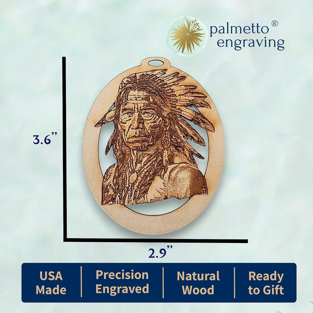 10PK Personalized Native American Ornament, Old Western Gifts for Men, History Ornaments from Arizona Colorado National Parks, Indian Tree Decorations for Man Cave and Christmas Tree
