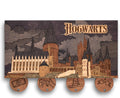 Hogwarts Magnetic Key Holder - Harry Potter 3D Key Holder with Magnetic Keychains - Unique Collectible Wooden Keyholder, Home Decor for Harry Potter Fans (Night Edition, L, 4 Keychains)