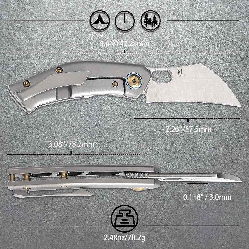 KANSEPT Osprey Pocket Folding Knives EDC Camping Knife 2.23'' Satin CPM S35VN Blade Small Pocket Knife with Titanium Handle for Men Women Everyday Carry K2087A1