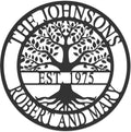 Established Family Tree Metal Sign – Custom Last Name Wall Decor for Home, Established Family Name Sign, Personalized Home Tree Wall Art (21')