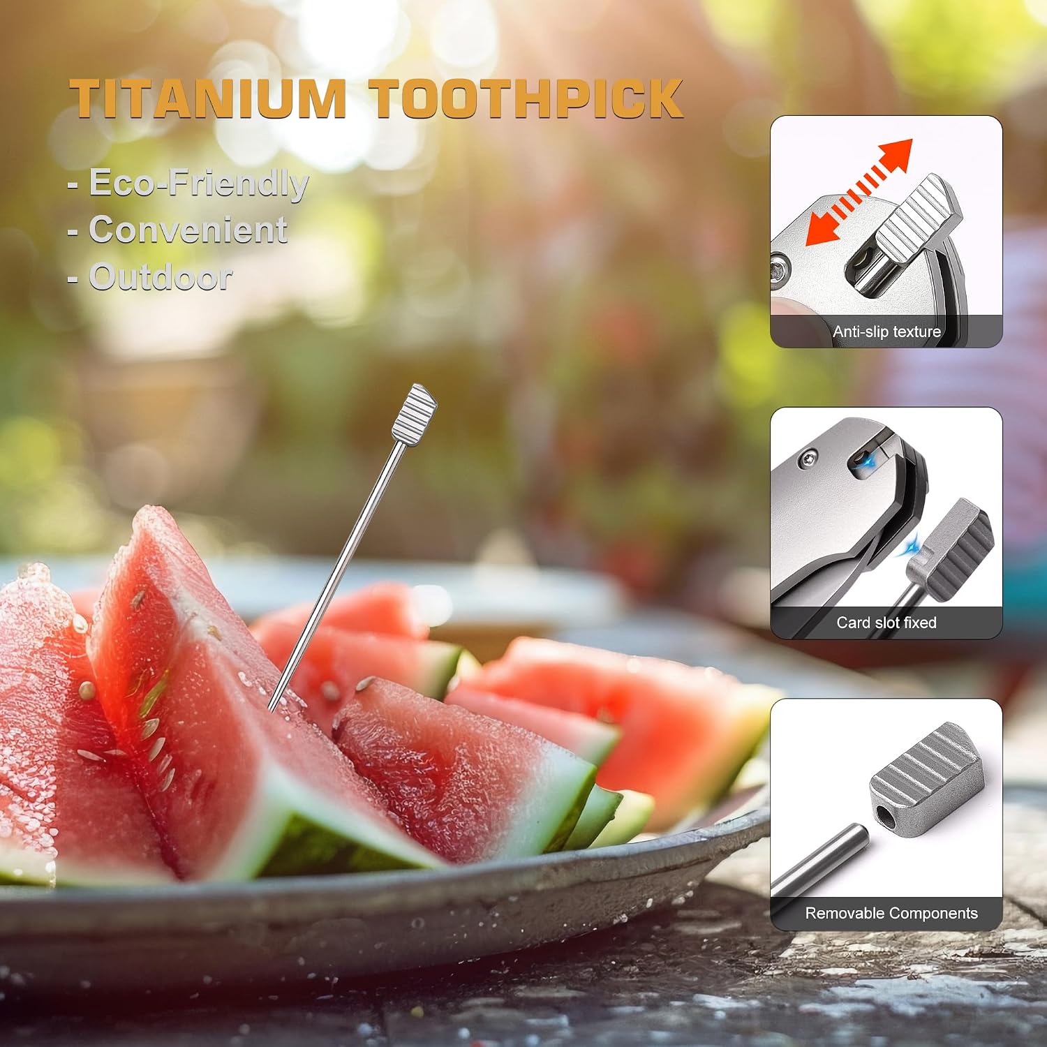 REMETTE Pocket Knife with Titanium Toothpick Manual Grinding Pearlescent Satin M390 Blade Titanium Handle Flipper Opener Thumb Stud Folding Knives for Men Women Gifts (RT-BEE)