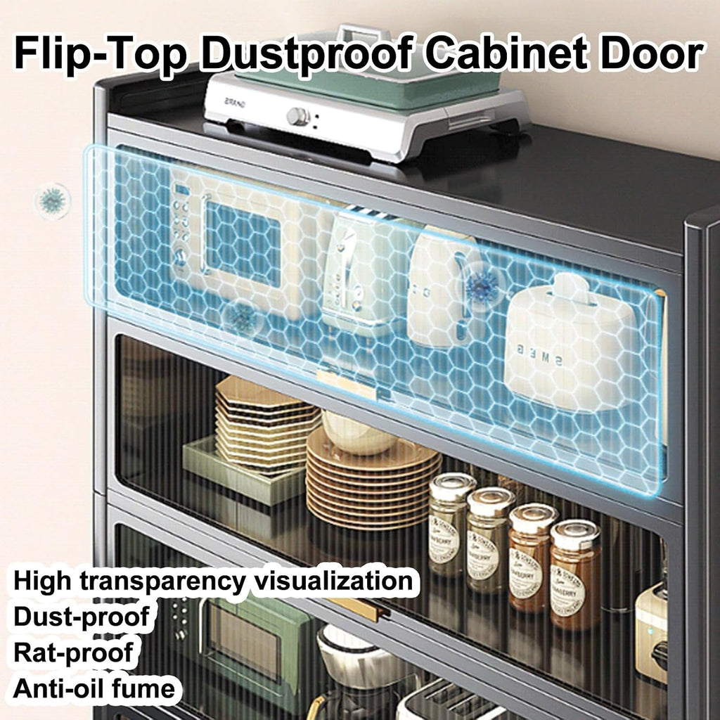 Kitchen Prep Table with Storage, Multi-Layer Work Table Microwave Oven Dining Side Storage Cabinet, Dust-Proof Bakers Rack (Color : White, Size : 60 * 44 * 85)