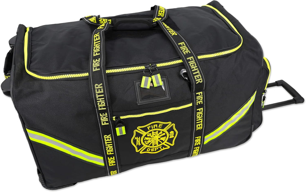 Lightning X Premium Rolling Firefighter Turnout Bunker Gear Bag w/Wheels, Retractable Handle, Fully Molded 3 Colors