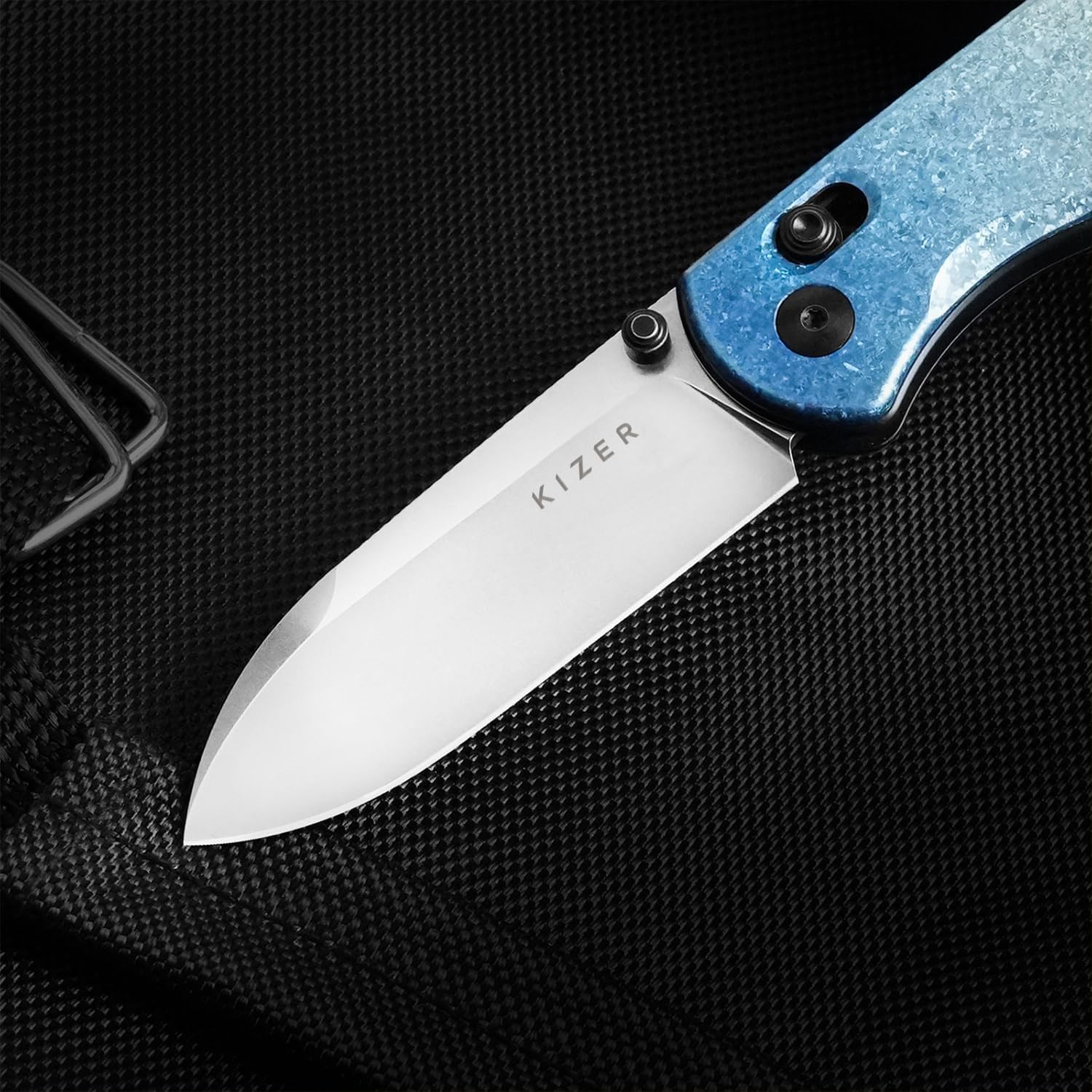 Kizer Drop Bear Folding Pocket Knife, 2.99 In LC200N Steel Blade EDC Knife Titanium Handle Thumb-stud Openers Ki3619A3