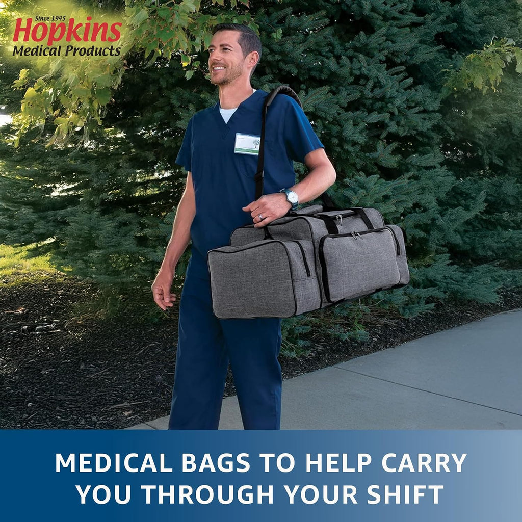 Hopkins Antimicrobial EZ-Open Shoulder Bag: Spacious, Durable & HIPAA-Safe - Ideal for Busy Home Healthcare Nurses and Medical Professionals, 22'W x 15'D x 10'H
