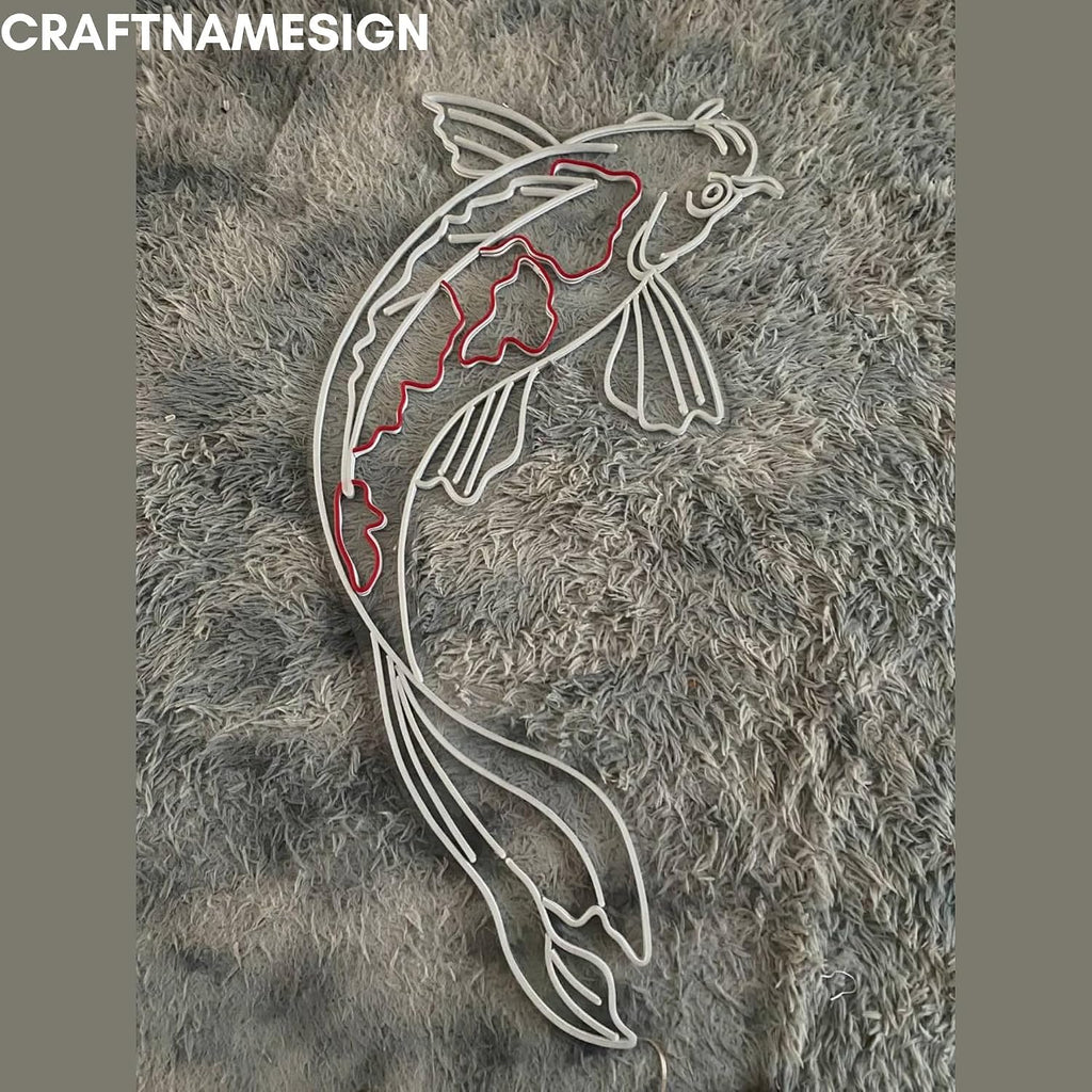 Gorgeous Koi Fish Neon Sign, Koi Fish Led Sign, Custom Neon Sign, Fish Shop Wall Decor, Koi Fish Lover Gifts, Koi Fish Store Light