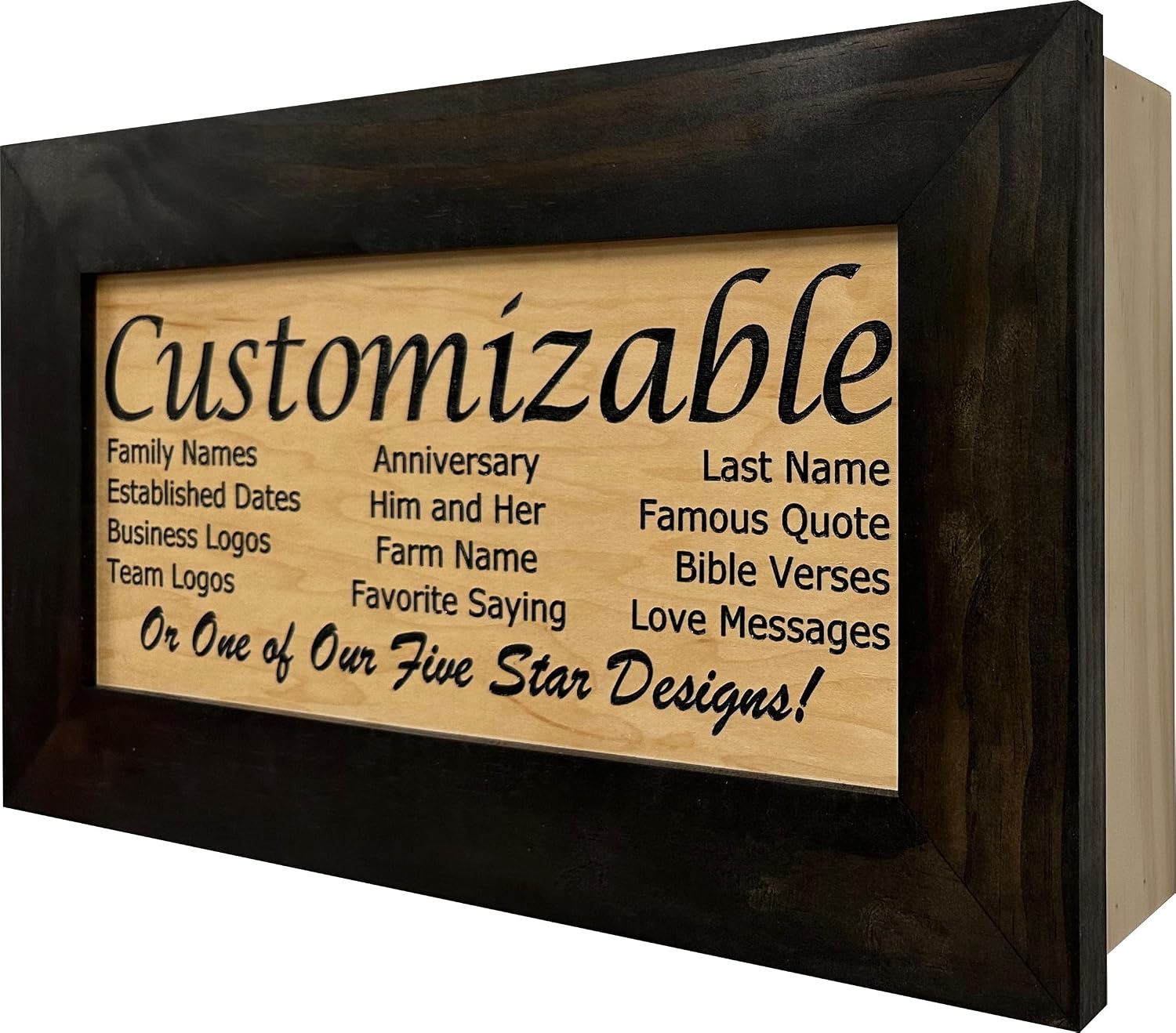 Bellewood Designs Customizable Gun Cabinet Wall Decoration - Personalized Gun Safe To Securely Store Your Gun In Plain Sight