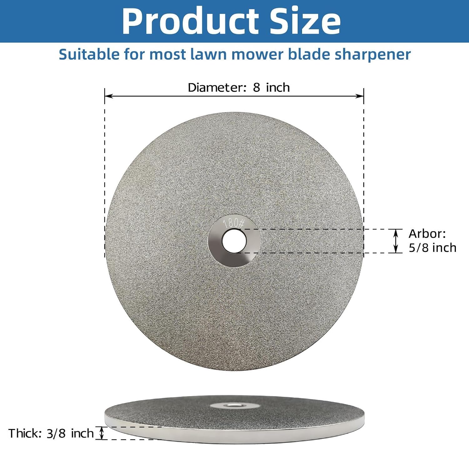 Double-Sided CBN Grinding Wheel for 8 inch Bench Grinder, for Sharpening Woodworking Tools、High Speed Steel Tools (80/180 Grit)