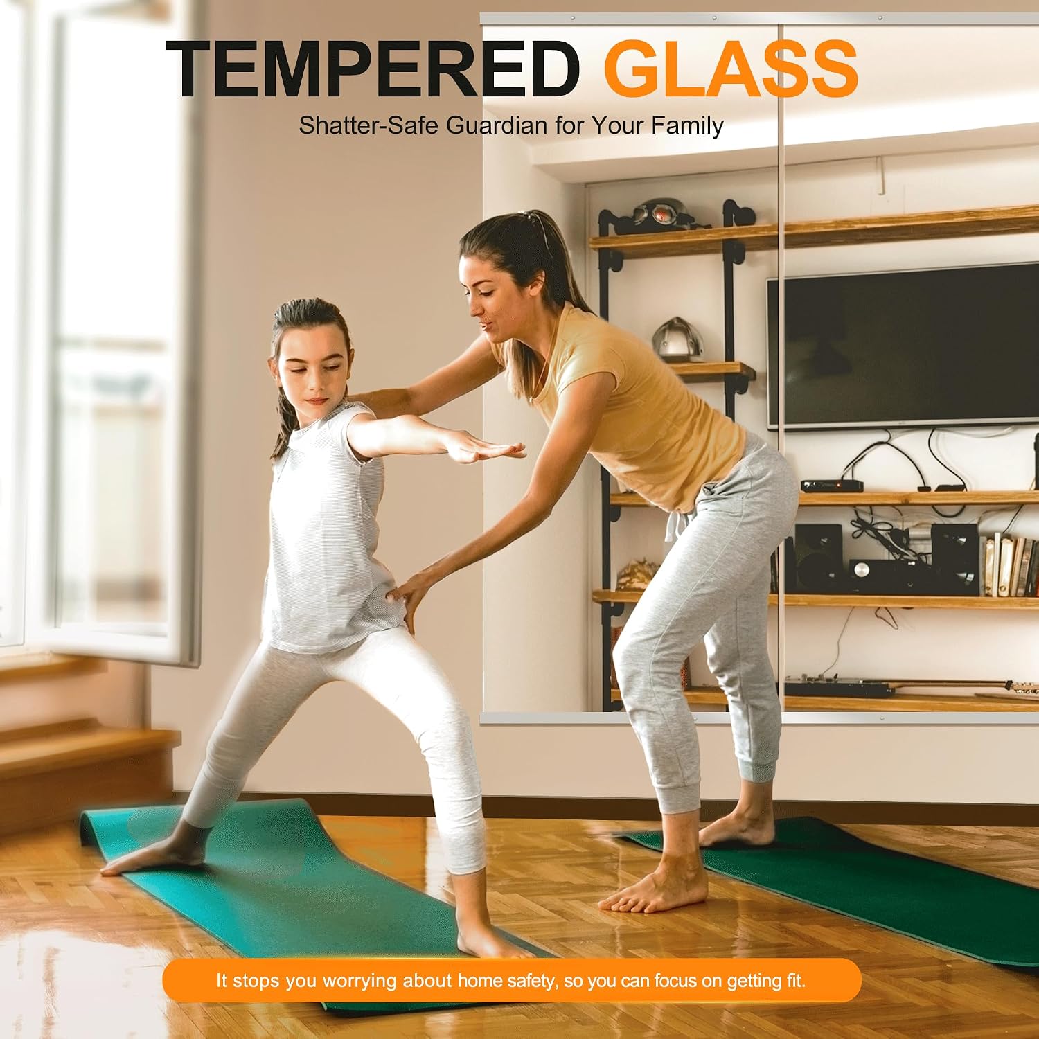Delma Home Gym Mirror,60''x25''x2PCS Silver,Large Full Body Tempered Glass Frameless, Wall-Mounted for Gym, Yoga, Garage, Bedroom, Bathroom