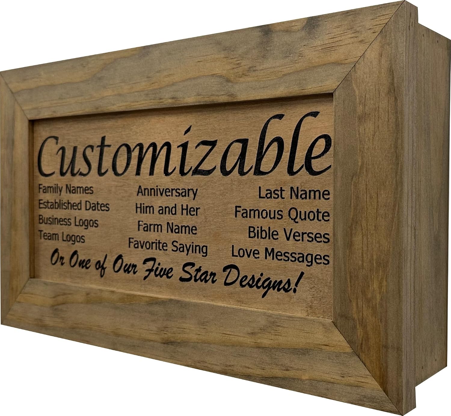 Bellewood Designs Customizable Gun Cabinet Wall Decoration - Personalized Gun Safe To Securely Store Your Gun In Plain Sight