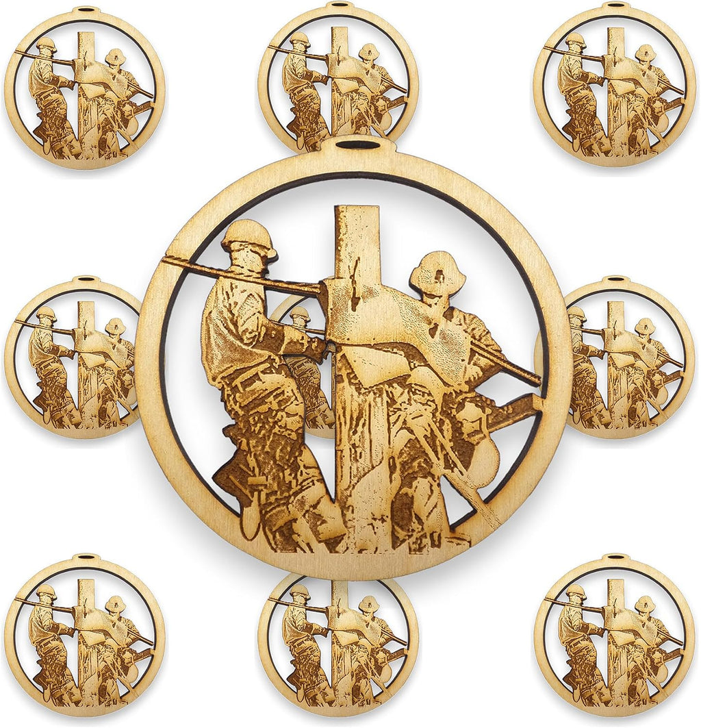 10PK Personalized Power Lineman Christmas Ornament, Power Lineman Appreciation Gift