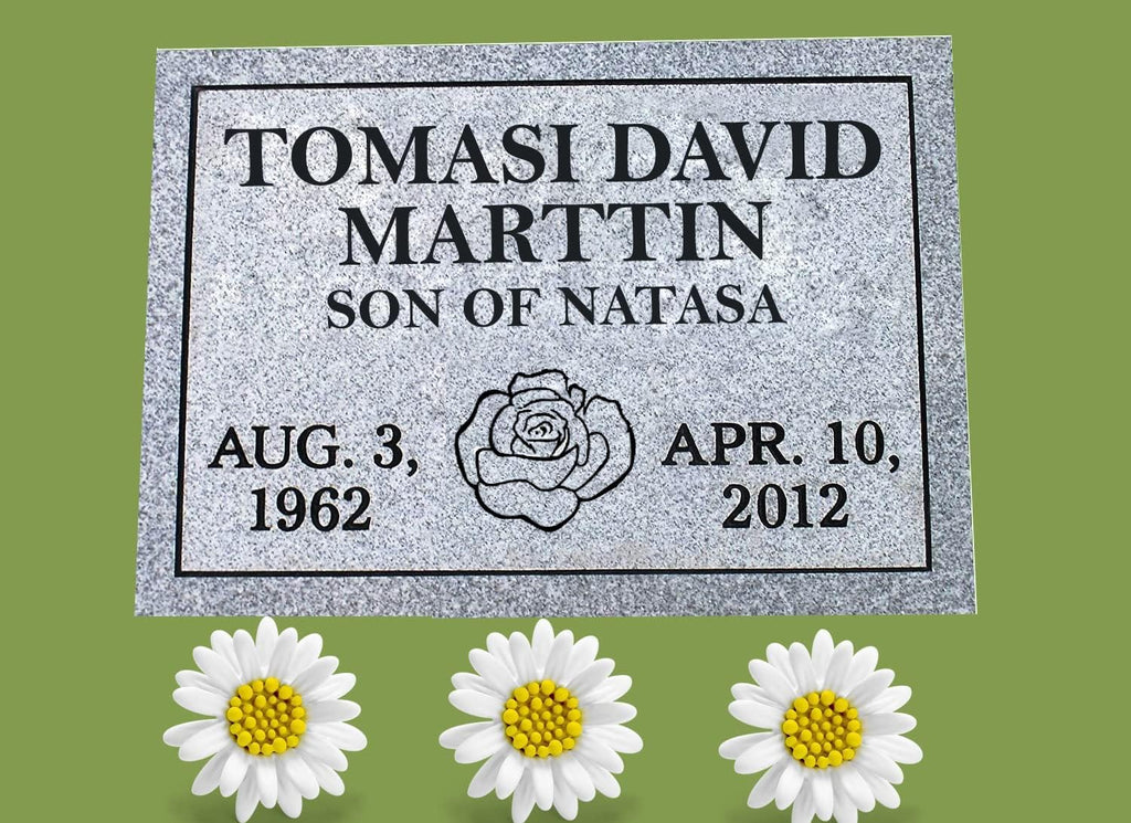 Cemetery Headstone, Headstones for Graves, Cemetery Marker, Monument, Memorial, Grave Marker, Tombstone, Gravestone for Human, Granite,Customize Personalized Engraving Text (14x10x4 Inch)