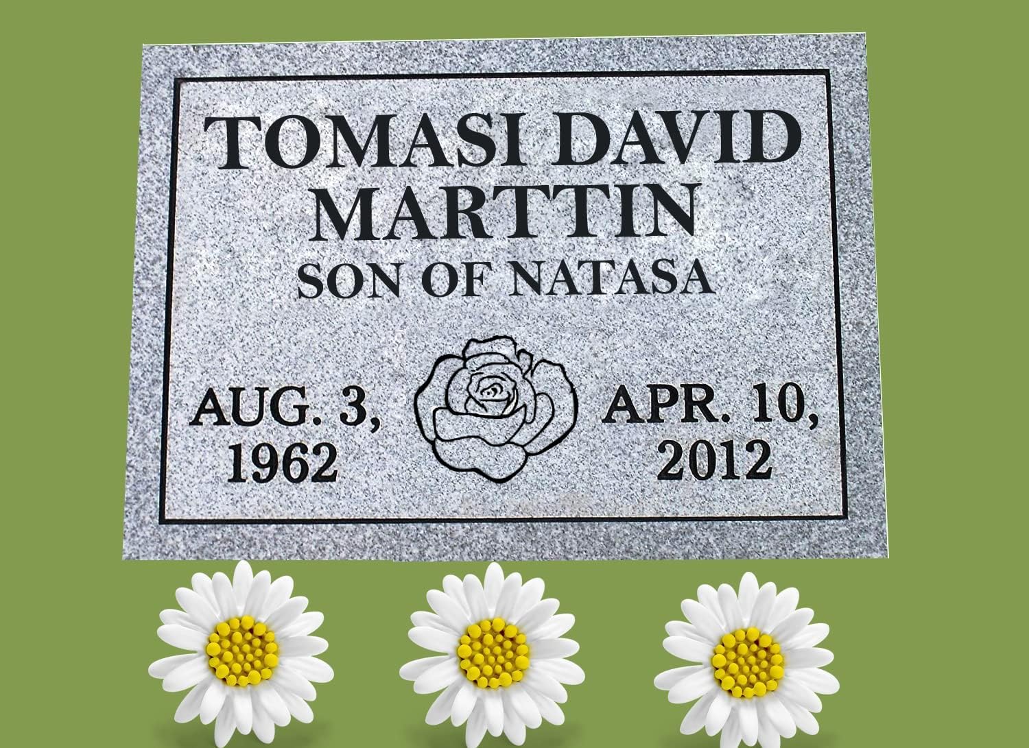 Cemetery Headstone, Headstones for Graves, Cemetery Marker, Monument, Memorial, Grave Marker, Tombstone, Gravestone for Human, Granite,Customize Personalized Engraving Text (14x10x4 Inch)