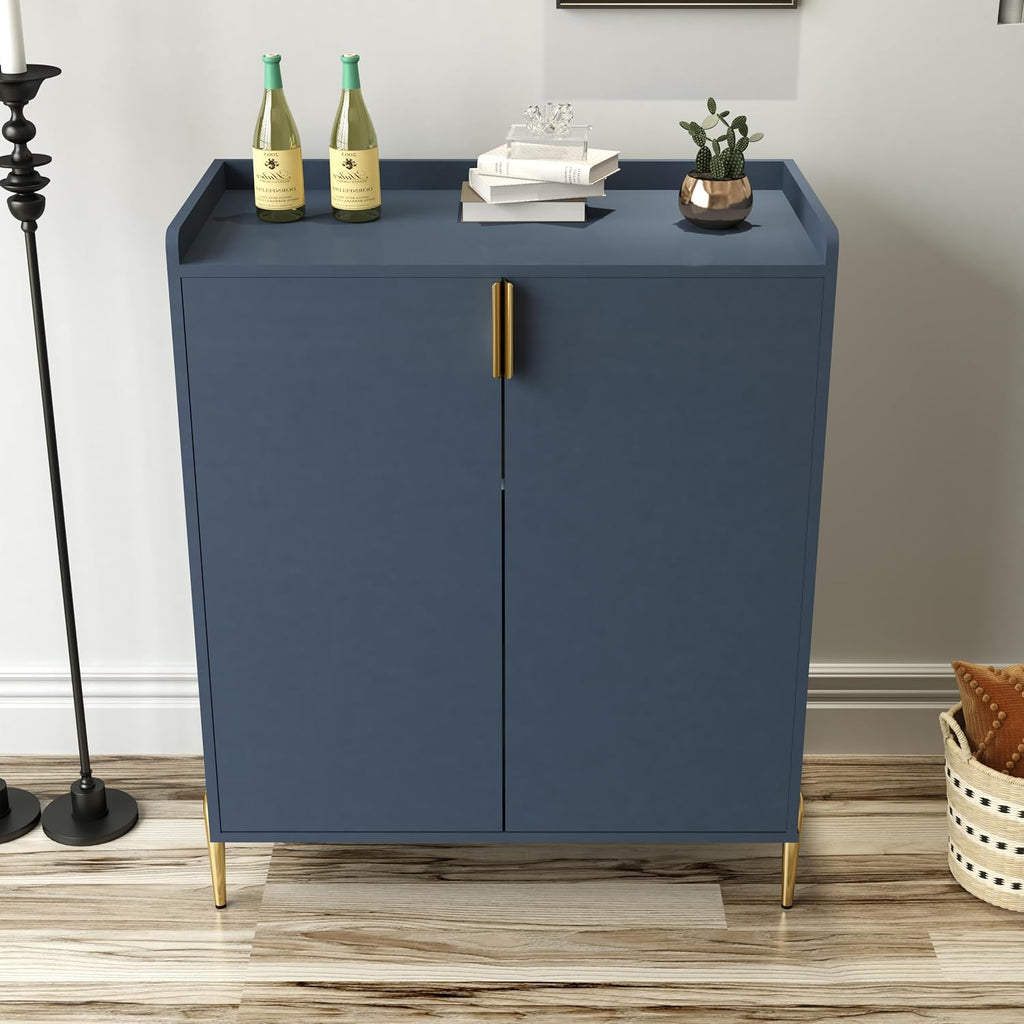 39' Moisture-Resistant Freestanding Storage Cabinet, Kitchen Storage Bakers Rack with Adjustable Shelf, Utility Food Cupboard with Anti-Tipping Device for Kitchen Dining Living Room, Blue